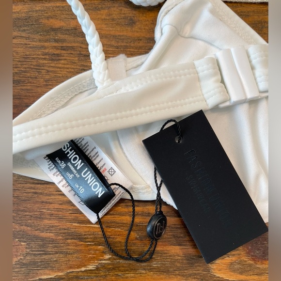 Fashion Union Exclusive | Ruched Underwire Bikini Top | White | Women’s 6 & 8 - Picture 8 of 8